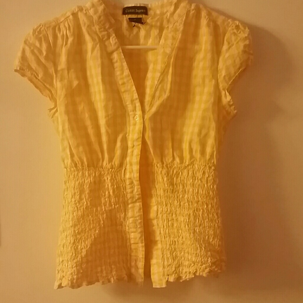 Yellow gingham blouse